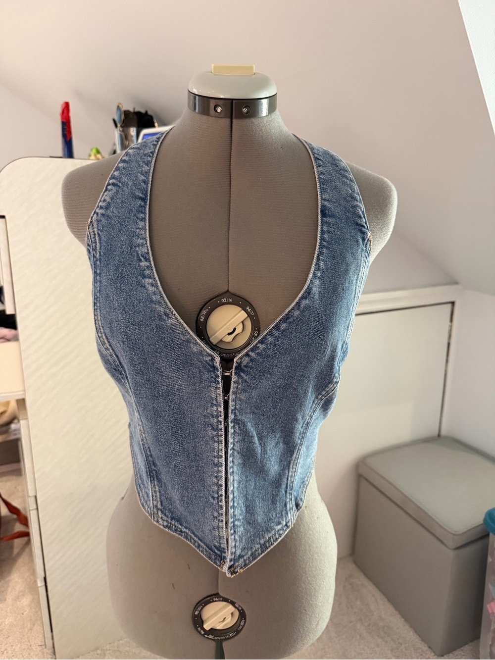 PacSun Light Blue Denim Corset Vest